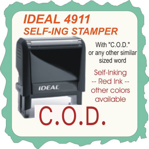 C.O.D., Self Inking Rubber Stamp 4911 Red Ink