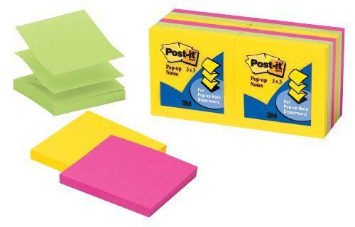 Post-it Pop-up Notes In Ultra Colors - Pop-up, Refillable, (r33012au)