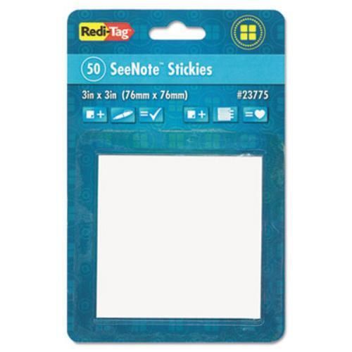 Redi-Tag 23775 Transparent Film Sticky Notes, 3 X 3, Clear, 50-sheet Pads