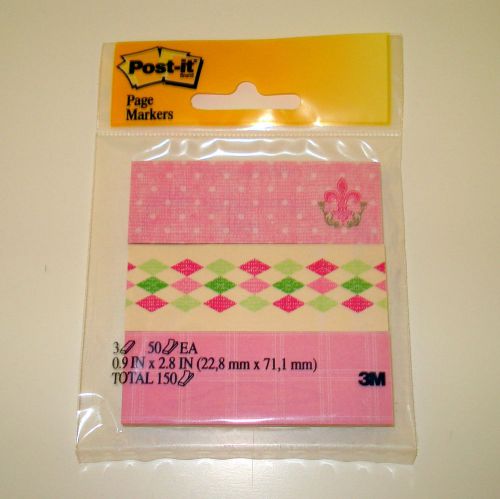 New POST IT Brand Notes Page Markers 150 Sheets 3M Pink (2)