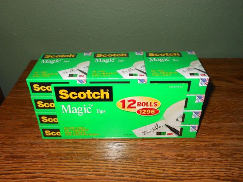 3M MagicTape 12 Rolls Scotch 31296 3/4&#034;x1296&#034; Clear INVISIBLE Photo Safe 432 Yds