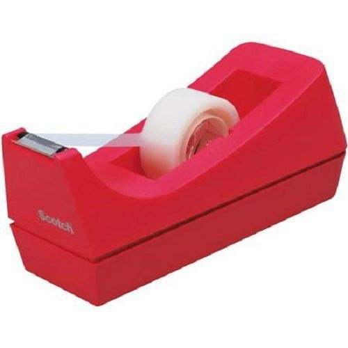 Scotch Desktop Tape Dispenser, 1&#034; core, Weighted Non-Skid Base, Pink