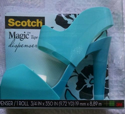 Scotch Magic Tape Dispenser High Heel Shoe Turquoise Blue Fun Fashion Fabulous!