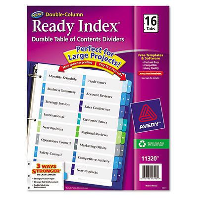Ave11320Us Index Ready 16Tab Ast by