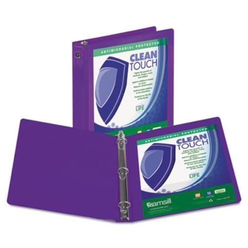 Samsill 17238 Clean Touch Round Ring View Binder With Antimicrobial Protection,