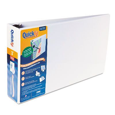 Quick Fit Ledger D-Ring Binder, 3&#034; Capacity, 11 x 17, White 94050