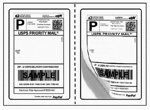 10 mailing / shipping labels perforated round corner 5 sheets usps paypal ebay! for sale