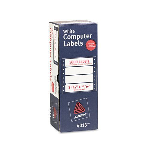 Dot matrix printer address labels, 1 across, 15/16 x 3-1/2, white, 5000/box for sale