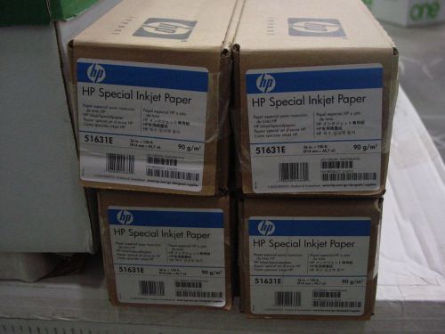 LOT of 4 ROLLS  NEW HP 51631E Designjet Inkjet Large Format Paper, 36&#034; x 150&#039;
