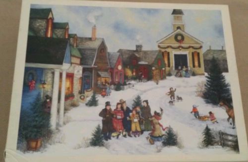 Christmas cards lang deluxe cards &#034;caroling in the village&#034; linda nelson stocks for sale