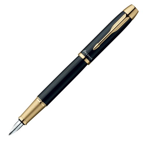 Parker IM Black GT FP Black Ink Medium Fountain Pen Gold Trim 1760800