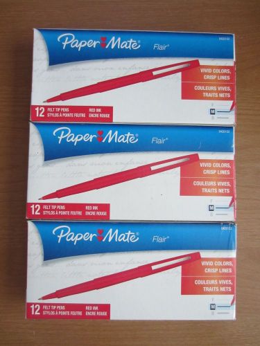 48 Papermate FLAIR Red felt tip markers