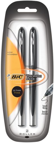 Bic Triumph Roller Pen Fine Point 2/Pkg Black RT57P21-BLK