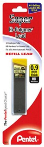 Refill Super Hi-Polymer Lead (0.9mm) Thick HB 30 Pieces/Tube 1 Pack Carded