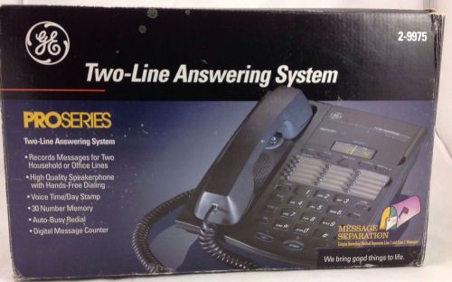 Ge general electric pro series telephone two 2 line answering system #2-9975 for sale
