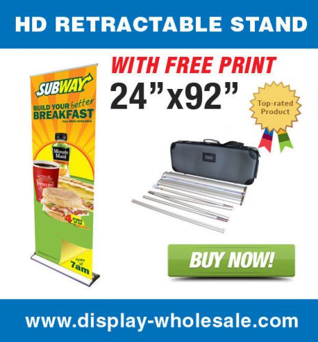 Signworld hd retractable banner stand 24&#034; with print for sale