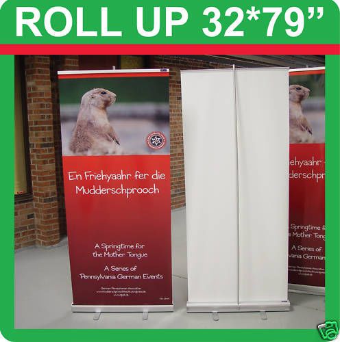 32&#034; WIDE Retractable Banner Stand Pop Up + FREE PRINT