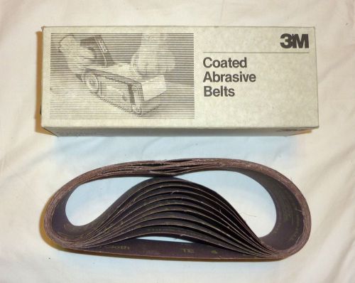 (9) 3M 26702 241D 3&#034; x 24&#034; 120x Resin Coated Abrasive Cloth Belts Three-M-Ite