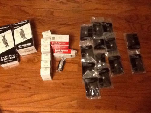 Lot of 43 Electrical,Telephone and Video Comm.Items Brown/Black/IGPass &amp;Seymour