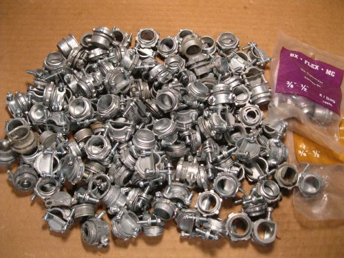 lot electrical fittings 1/2 conduit pipe 3/8 greenfield bx connector box to whip