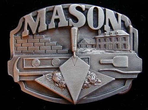 Mason belt buckle buckles solid pewter nice look! for sale