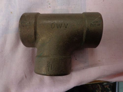 DWV Brass &#034;T&#034; 1-1/2&#034; Fitting FF New never used