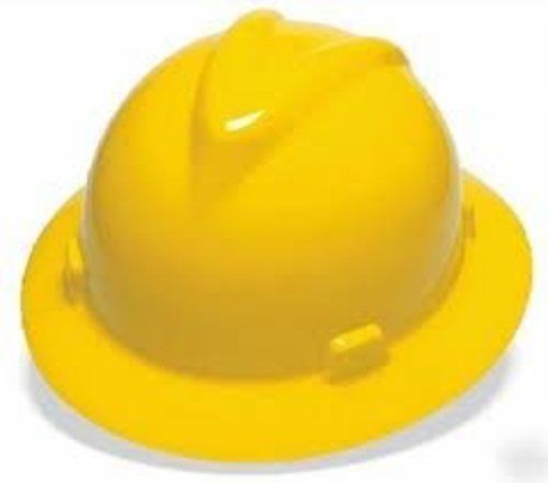 Msa safety hardhat full brim v-gard staz-on liner - yellow for sale