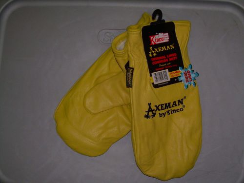2 Pair of Kinco Axeman Leather Mitt 5 finger thermal lining. Medium Style 1930-M