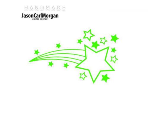 JCM® Iron On Applique Decal, Shooting Star Neon Green
