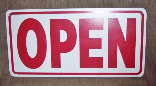 OPEN CLOSED PLASTIC SIGN :OFFICE - BUSINESS: 14&#034; X 7&#034;