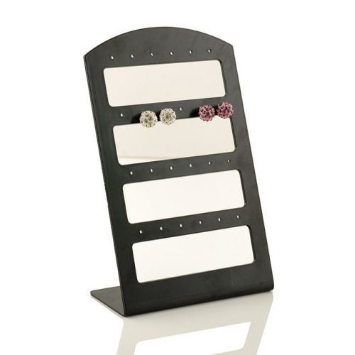 24 Holes Earring Jewelry Show Black Plastic Display Rack Stand Organizer Holder