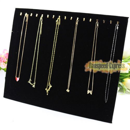 Black Velvet Jewelry Necklace Pendant Chain Bracelet Show Display Stand Holder