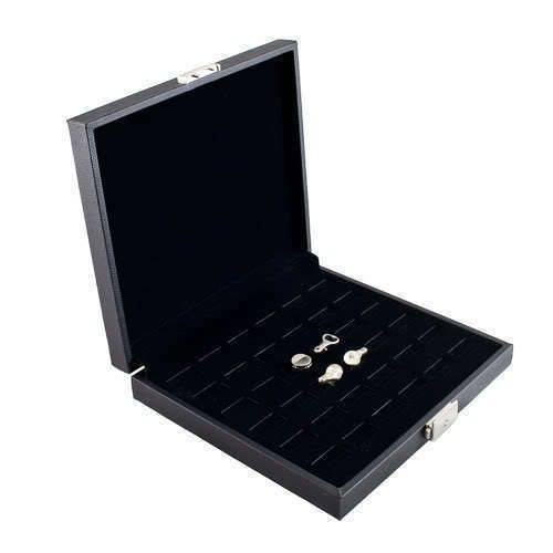 36 jewelry ring case display wide slot storage box with lock and key new for sale