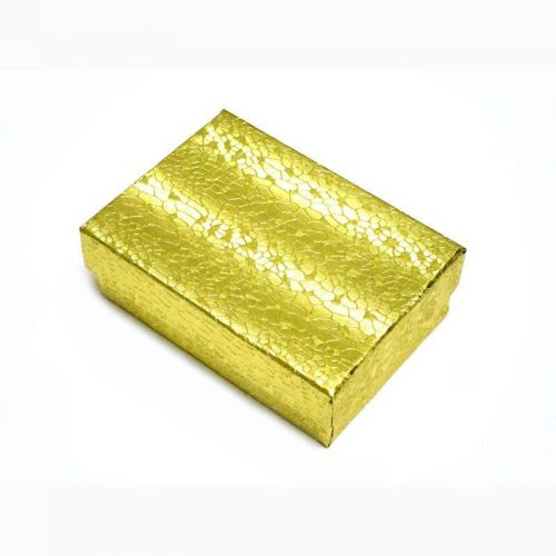 Wholesale 100 Gold Cotton Filled Jewelry Gift Boxes 3x2&#034;
