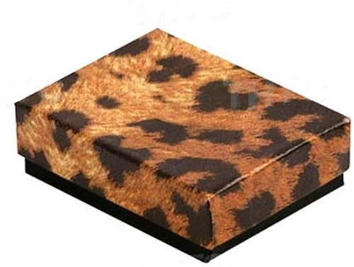 Jewelry Gift Boxes, 7.125&#034;x 5.125&#034;x 1.125&#034;, Leopard Design, 100 Pk