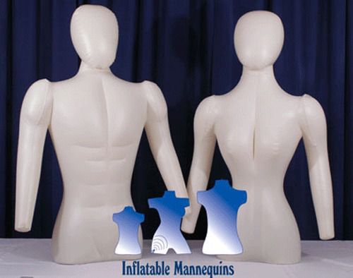 His &amp; her special - inflatable mannequin - torso forms with head &amp; arms, ivory for sale