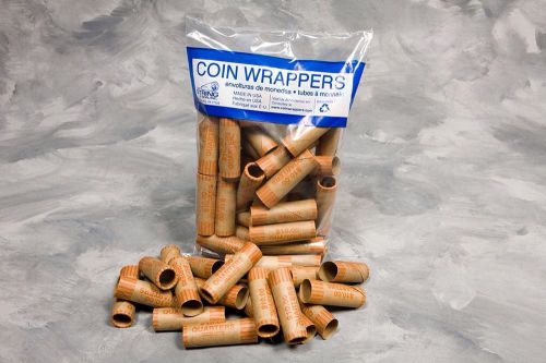 (500) quarter nf string &amp; sons preformed crimped shotgun coin wrappers rolls for sale