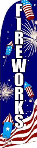 Fireworks USA Sign Swooper Feather Flag 15ft Feather Super Banner + Pole + Spike