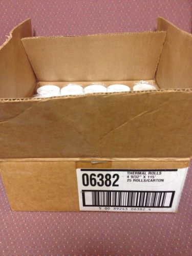 25 Rolls Thermal Paper 4 9/32&#034; X 115&#039; Product # 06382