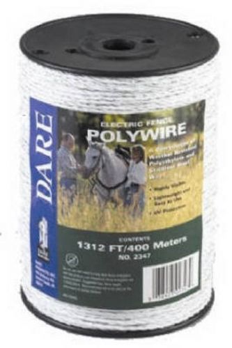 Dare Products Electric Fence 1312&#039; White Poly Wire 2347