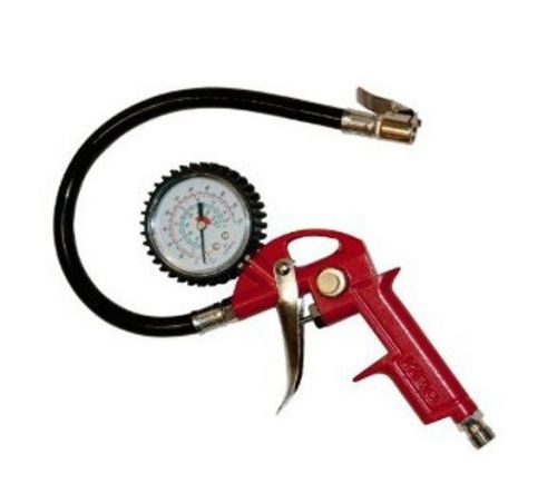 220 PSI Pistol-type Inflator Air Chuck with Dial Tire Gauge w/ Flexible Hose