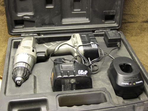 Craftsman 12V 3/8&#034; Cordless Drill Driver Kit Batteries Charger Manual Case