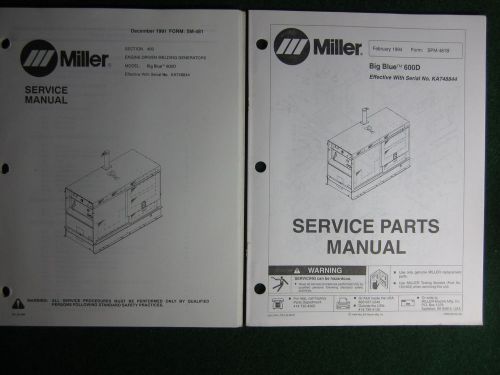 Miller Big Blue 600D Welding Generator Service Manual Parts Electrical KA748844