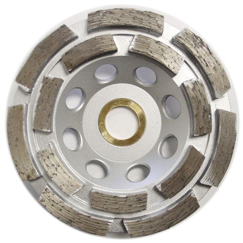4” PREMIUM Double Row Concrete Diamond Grinding Cup Wheel for Angle Grinder