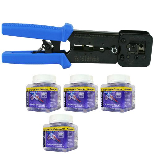 Platinum tools 100054 ez-rjpro hd crimp tool, jar ez-rj45 cat5/5e 400 connectors for sale