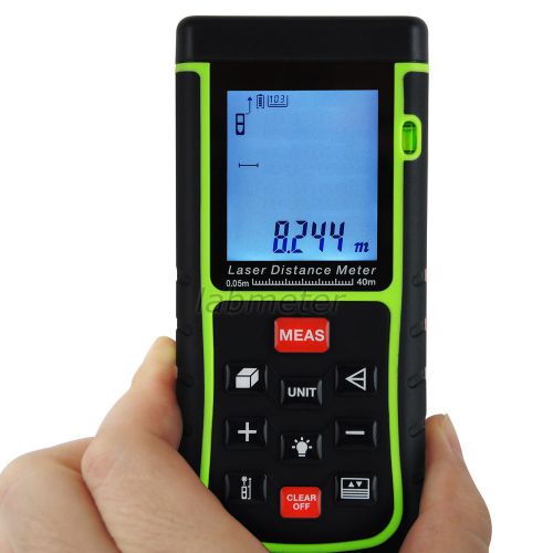 40m Digital Laser Distance Measuring Volume Meter ±2mm Accuracy w/ Bubble level