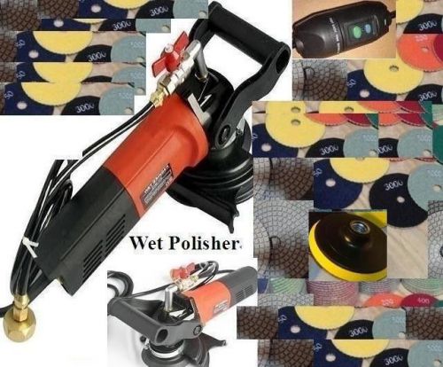 Variable Speed Wet Polisher Grinder Lapidary 58+1 Pad Stone Granite Cement