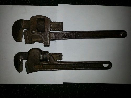 2 Antique Pipe Wrenches - Bonney Stillson #14 &amp; Ridgid #10