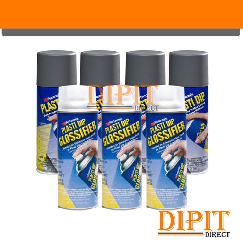 Performix plasti dip gunmetal gray gloss wheel kit 4 gray &amp; 3 gloss spray cans for sale