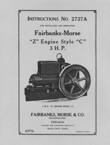 Fairbanks Morse 3 HP  Z  Style C  Instructions No 2737A